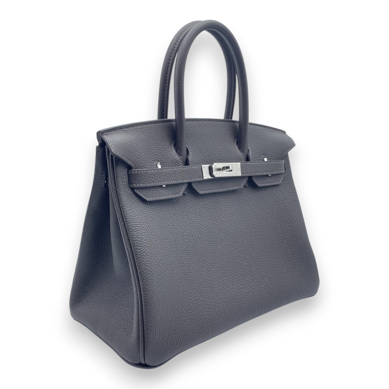 プレオウンドエルメス バーキン 30 べブラン トゴ シルバー金具 K刻印