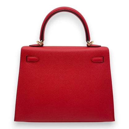 プレオウンドエルメス ケリー 25 ルージュラデュー エプソン ゴールド金具 K刻印