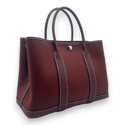 プレオウンドエルメス ガーデンパーティ TPM ルージュアッシュ トワルオフィシエ/ネゴンダ シルバー金具 K刻印