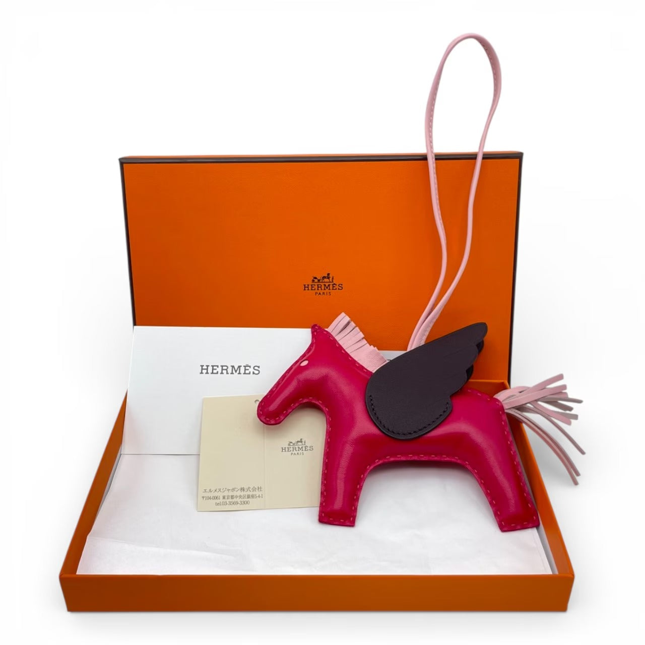 プレオウンドエルメス ペガサスチャーム MM フランボワーズ/ローズサクラ/ルージュセリエ アニョーミロ Z刻印