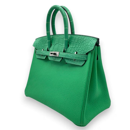 プレオウンドエルメス バーキン タッチ 25 ヴェールコミック トゴ/アリゲーターマット シルバー金具 W刻印