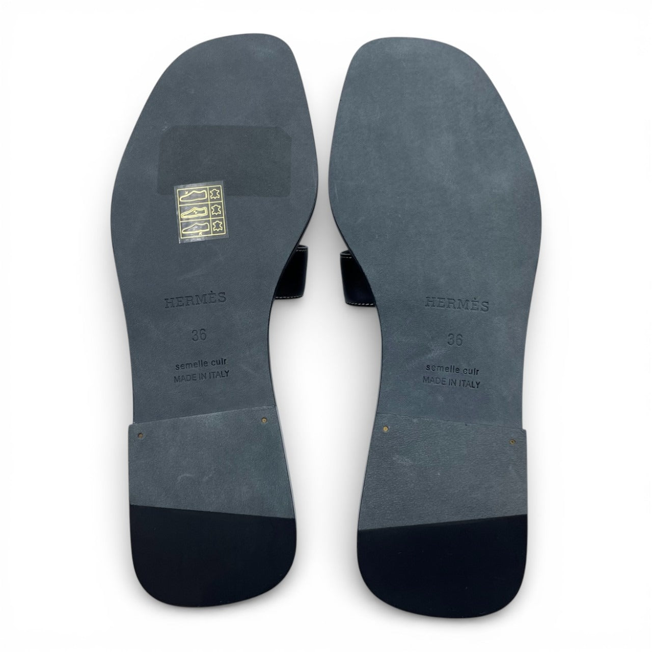 プレオウンドエルメス オラン サンダル 36 ノワール 23/23.5cm