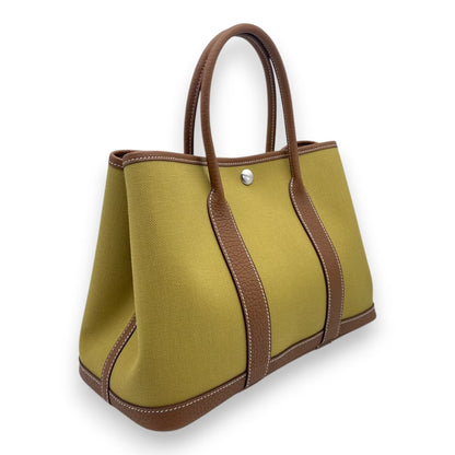 プレオウンドエルメス ガーデンパーティ TPM ジンジャー/ゴールド トワルミリタリー/ネゴンダ シルバー金具 B刻印