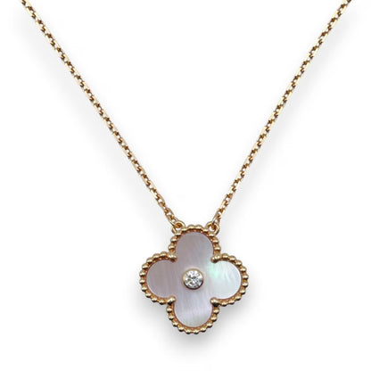 プレオウンドヴァンクリーフ＆アーペル ヴィンテージアルハンブラ ネックレス VCARPM0P00 ピンクシェル ローズゴールド