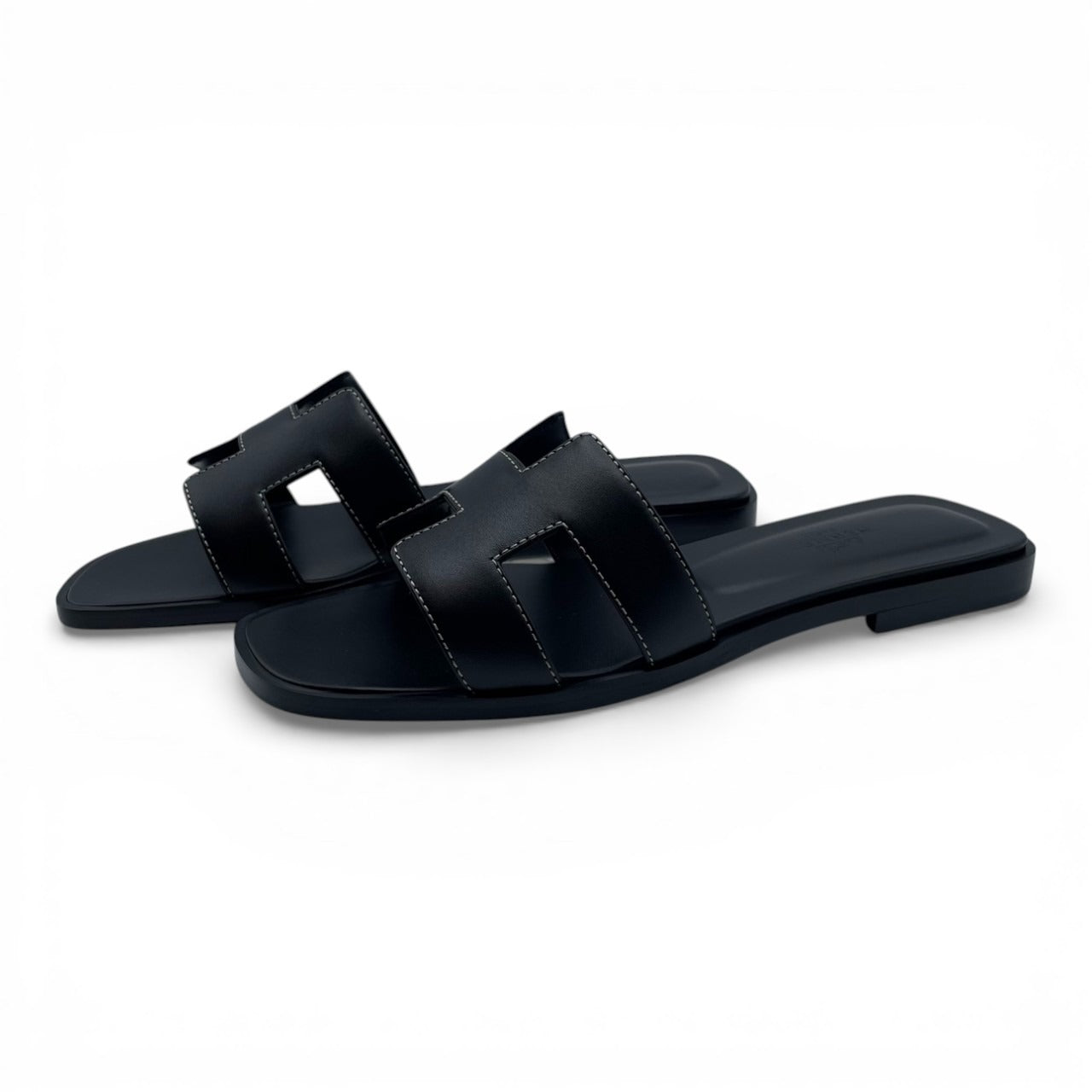 プレオウンドエルメス オラン サンダル 36 ノワール 23/23.5cm