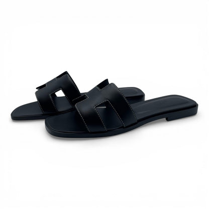 プレオウンドエルメス オラン サンダル 36 ノワール 23/23.5cm