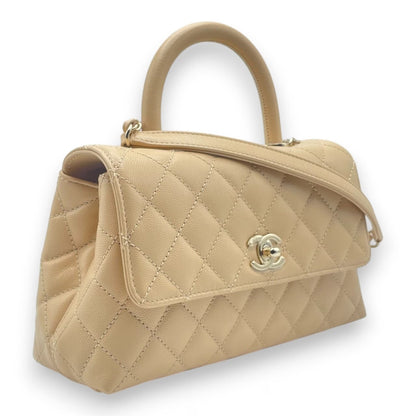 香奈儿可可手柄W24米色鱼子酱黄金配件