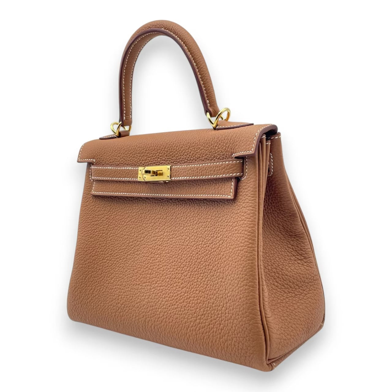 중고 헤르메스 켈리 25 골드 토고 골드 하드웨어 K 스탬프