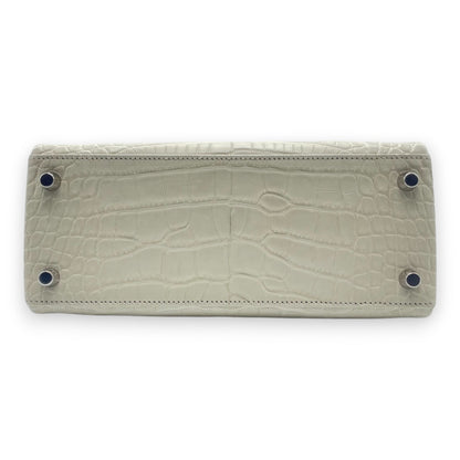 プレオウンドエルメス ケリー 25 べトン アリゲーターマット シルバー金具 B刻印