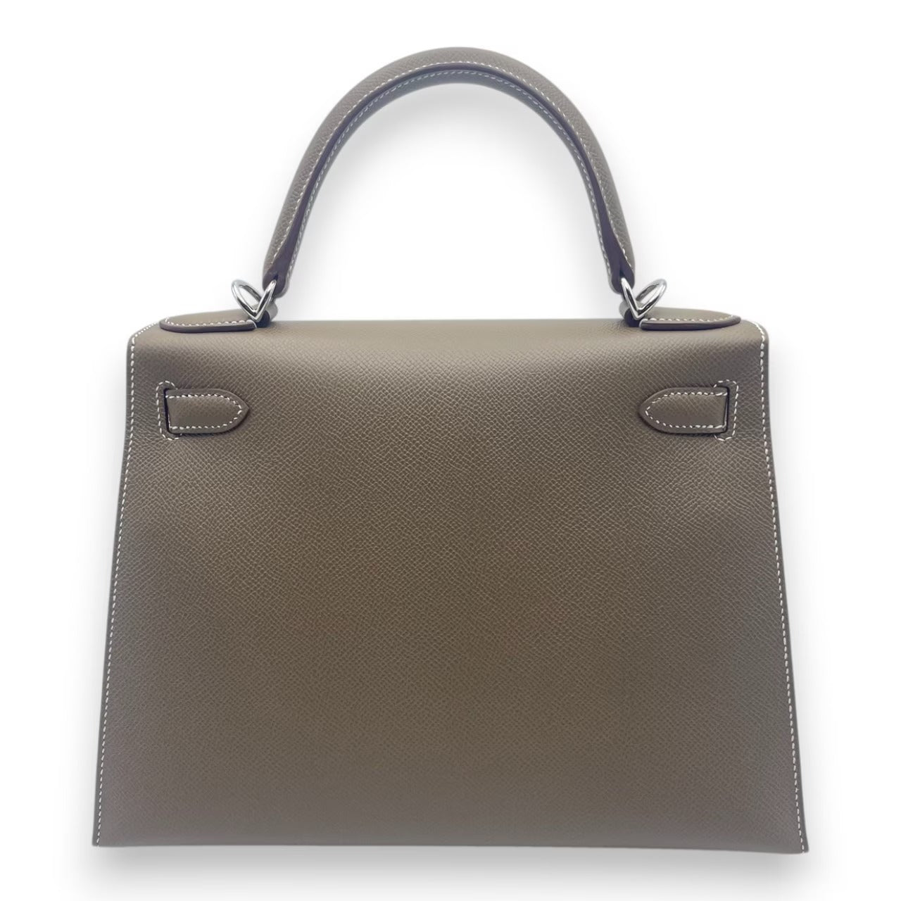 プレオウンドエルメス ケリー 28 エトゥープ エプソン シルバー金具 K刻印