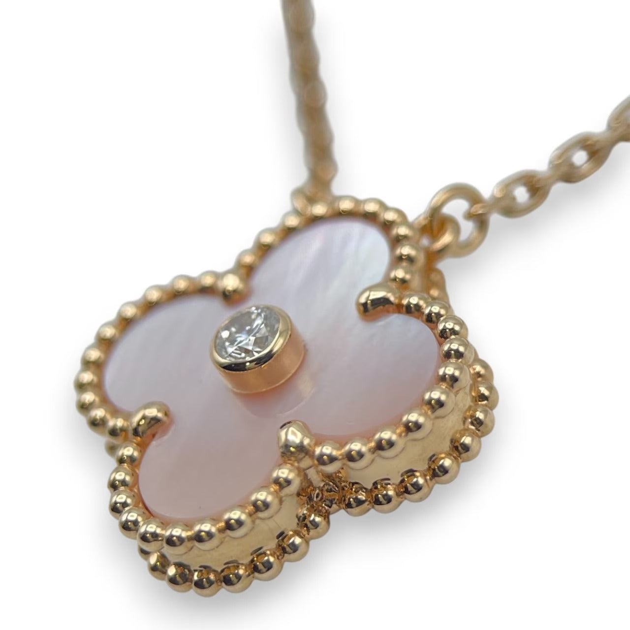 プレオウンドヴァンクリーフ＆アーペル ヴィンテージアルハンブラ ネックレス VCARPM0P00 ピンクシェル ローズゴールド