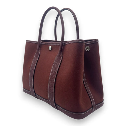 プレオウンドエルメス ガーデンパーティ TPM ルージュアッシュ トワルオフィシエ/ネゴンダ シルバー金具 K刻印