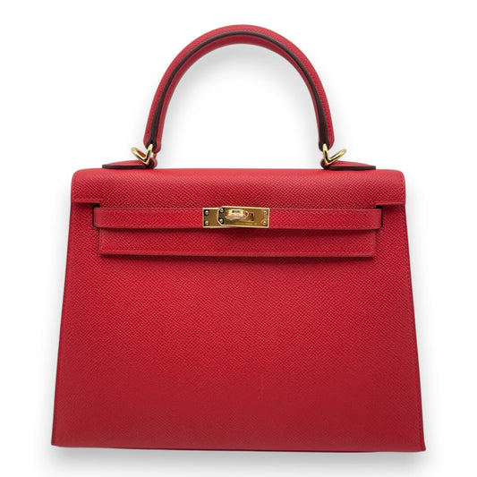 プレオウンドエルメス ケリー 25 ルージュラデュー エプソン ゴールド金具 K刻印