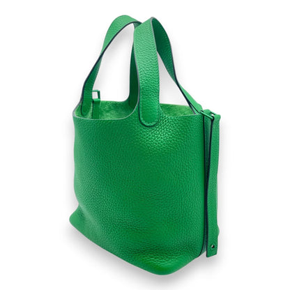 Pre-Owned Hermes Pico Tan Lock Monochrome So Green PM Bamboo Taurillon Clemence Gold Hardware Z engraved