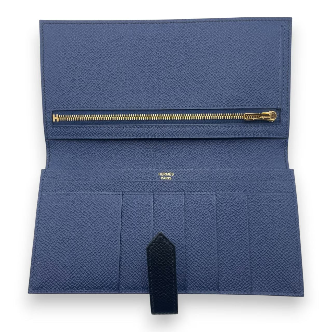 プレオウンドエルメス ベアンスフレ ヴェルソ ノワール/ブルーネイビー エプソン ゴールド金具 W刻印