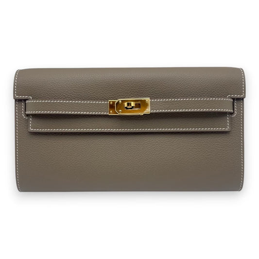 중고 에르메스 Kelly to Go Etoup Evercolor Gold 하드웨어 W 인그레이빙