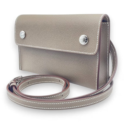 Pre-owned Hermes Nap to Go 18 Etoup Epson Silver hardware K stamp