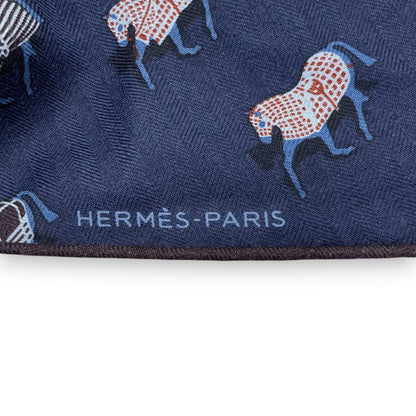 プレオウンドエルメス ロザンジュ パラード 75x200cm ブルーマリン カシミヤ/シルク