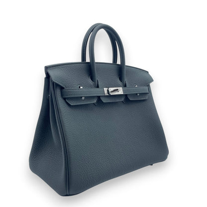 プレオウンドエルメス バーキン 25 ヴェールマングローブ トゴ シルバー金具 W刻印