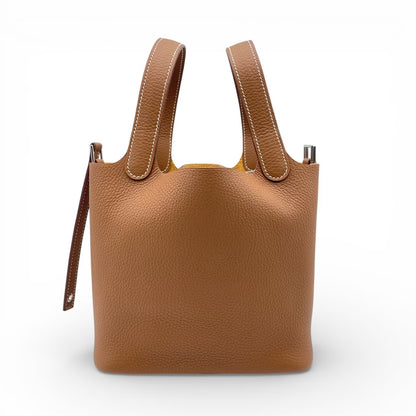 プレオウンドエルメス ピコタンロック PM ゴールド トリヨンクレマンス シルバー金具 K刻印