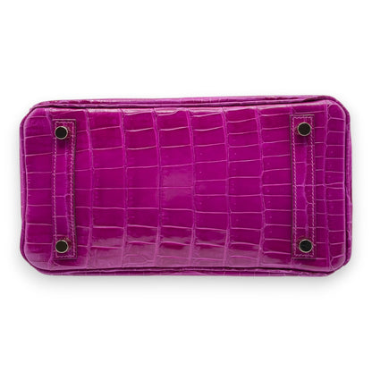 プレオウンドエルメス バーキン 25 ローズシェヘラザード クロコダイルニロティカス ゴールド金具 □P刻印