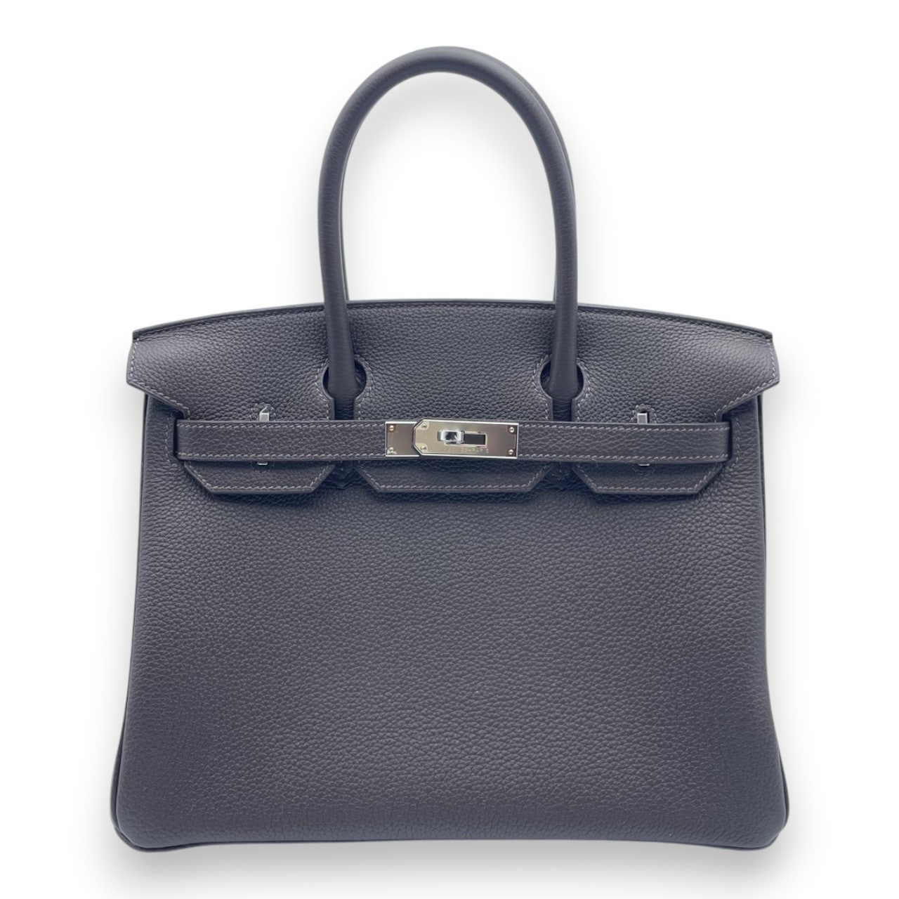 プレオウンドエルメス バーキン 30 べブラン トゴ シルバー金具 K刻印