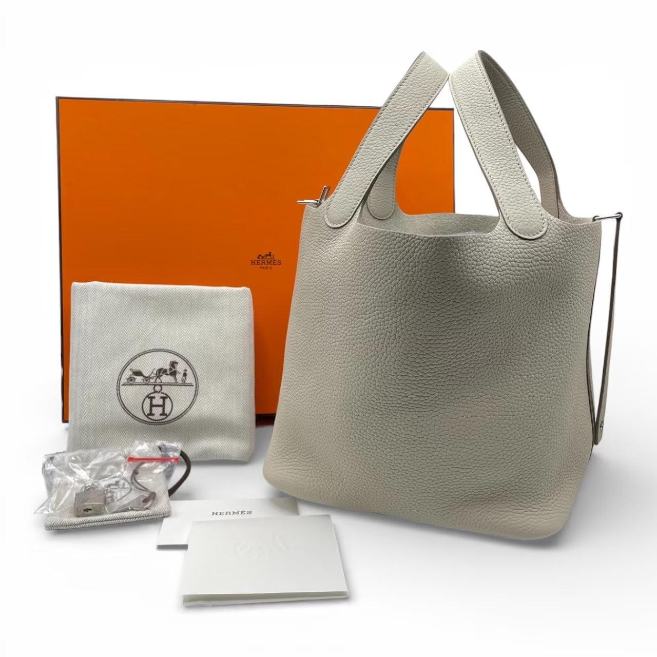 プレオウンドエルメス ピコタンロック MM べトン トリヨンクレマンス シルバー金具 W刻印