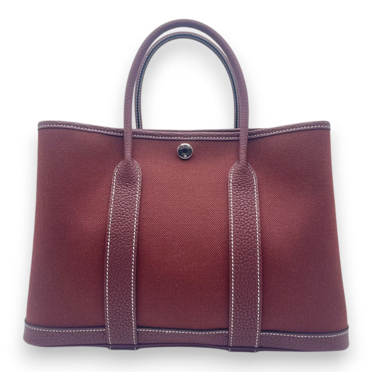 プレオウンドエルメス ガーデンパーティ TPM ルージュアッシュ トワルオフィシエ/ネゴンダ シルバー金具 K刻印