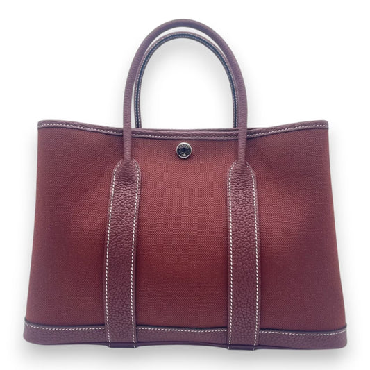 プレオウンドエルメス ガーデンパーティ TPM ルージュアッシュ トワルオフィシエ/ネゴンダ シルバー金具 K刻印