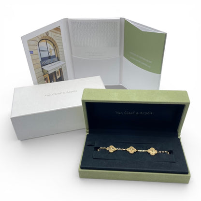 プレオウンドヴァンクリーフ＆アーペル ヴィンテージアルハンブラ ブレスレット 5モチーフ VCARO1IE00 イエローゴールド 18K