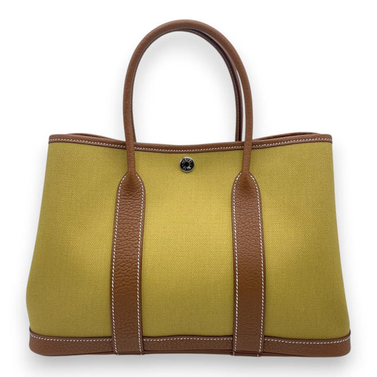 プレオウンドエルメス ガーデンパーティ TPM ジンジャー/ゴールド トワルミリタリー/ネゴンダ シルバー金具 B刻印