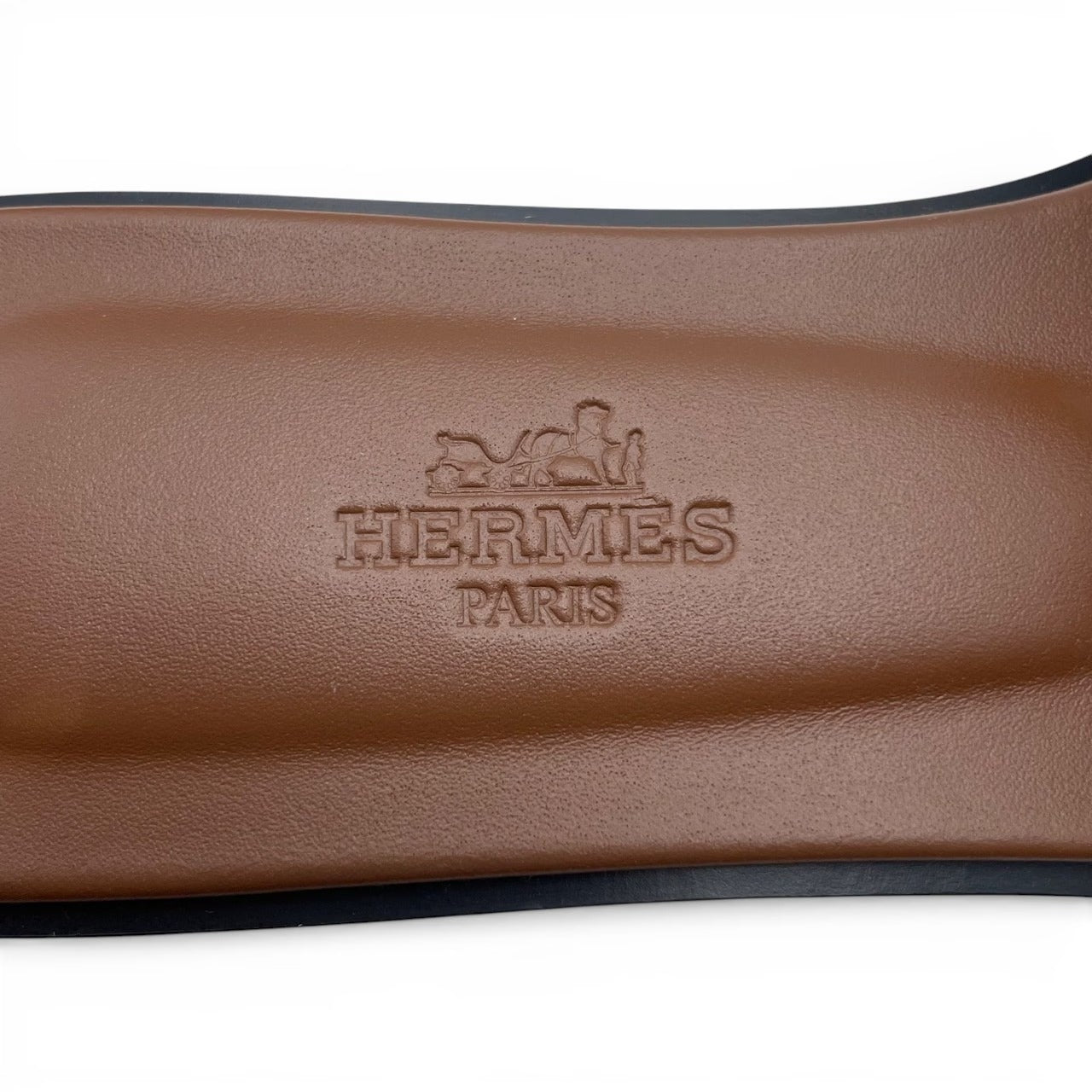 プレオウンドエルメス オラン サンダル 36 ノワール/ゴールド 23/23.5cm