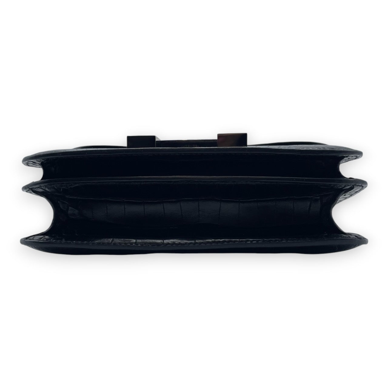 プレオウンドエルメス コンスタンスミニ 18 ノワール アリゲーターマット シルバー金具 Y刻印