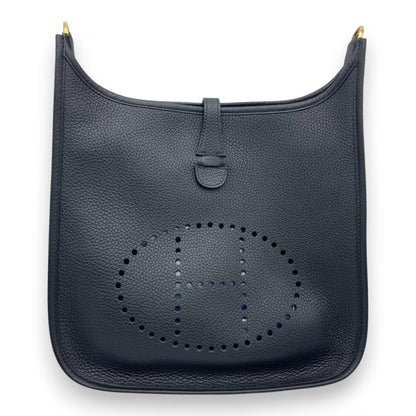 プレオウンドエルメス エヴリン PM ノワール トリヨンクレマンス ゴールド金具 K刻印