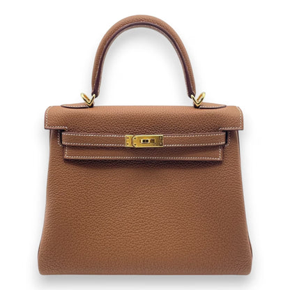 중고 헤르메스 켈리 25 골드 토고 골드 하드웨어 K 스탬프