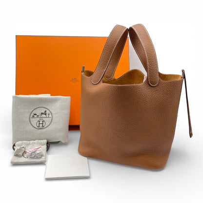 プレオウンドエルメス ピコタンロック MM ゴールド トリヨンクレマンス シルバー金具 U刻印