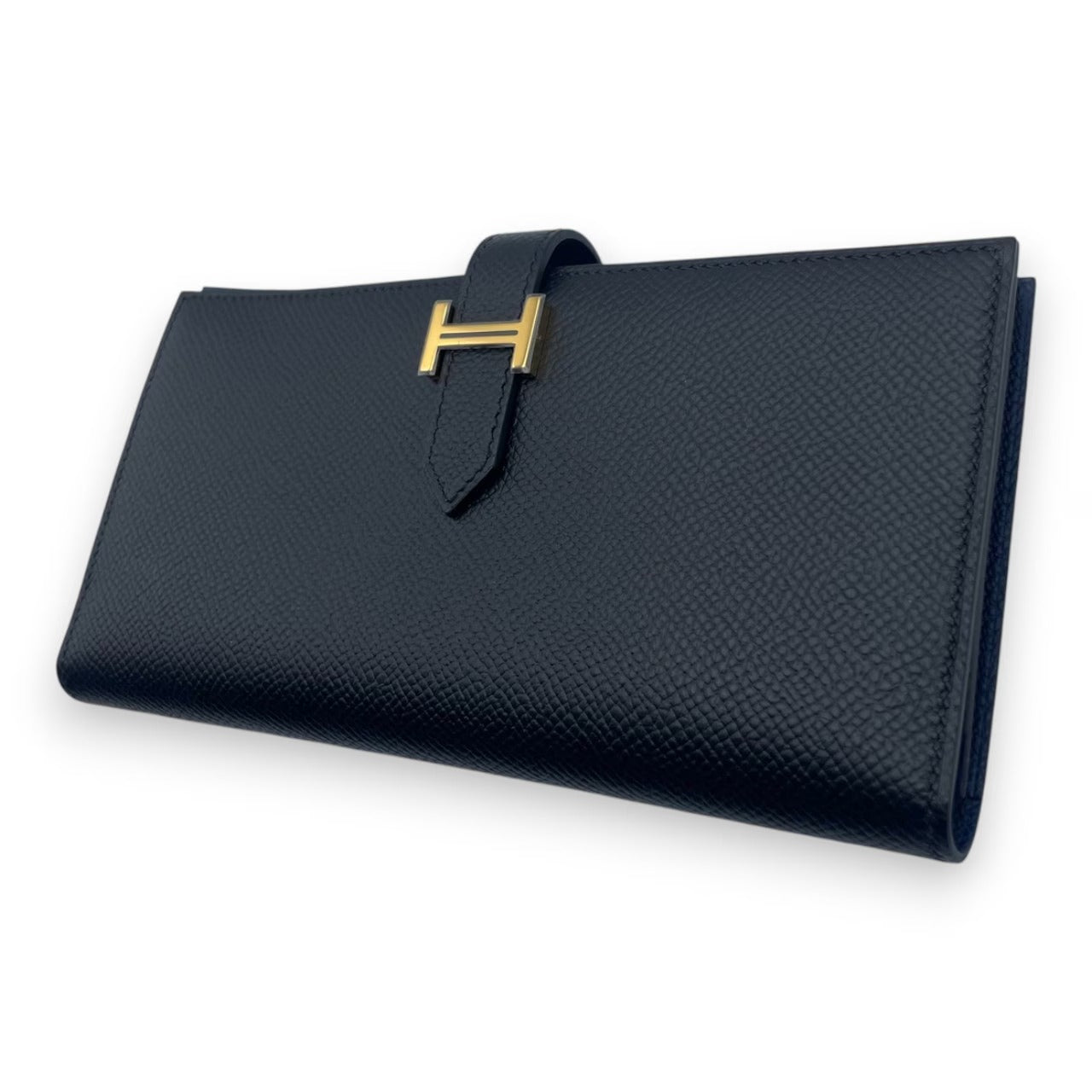 プレオウンドエルメス ベアンスフレ ヴェルソ ノワール/ブルーネイビー エプソン ゴールド金具 W刻印