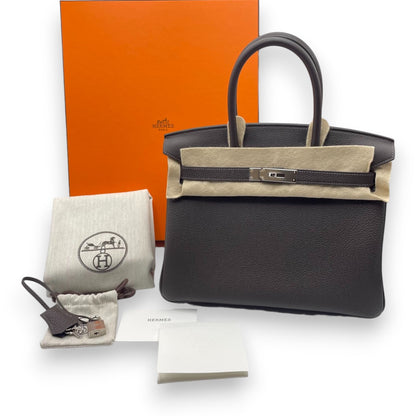 プレオウンドエルメス バーキン 30 べブラン トゴ シルバー金具 K刻印