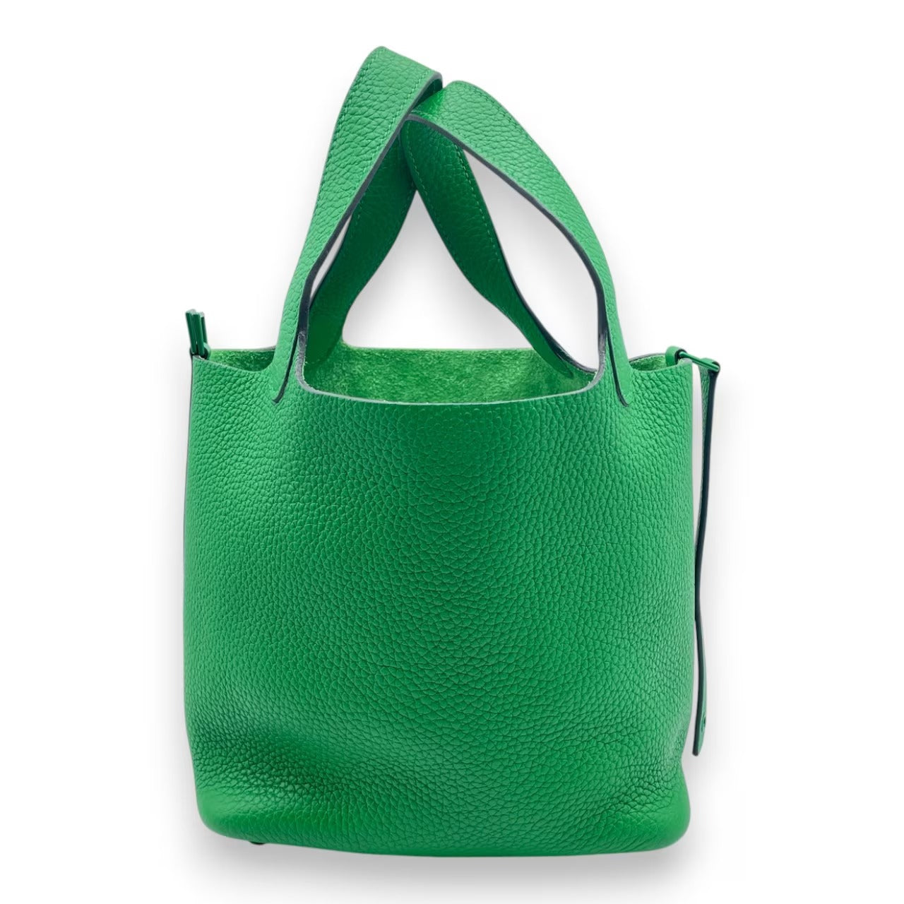 Pre-Owned Hermes Pico Tan Lock Monochrome So Green PM Bamboo Taurillon Clemence Gold Hardware Z engraved