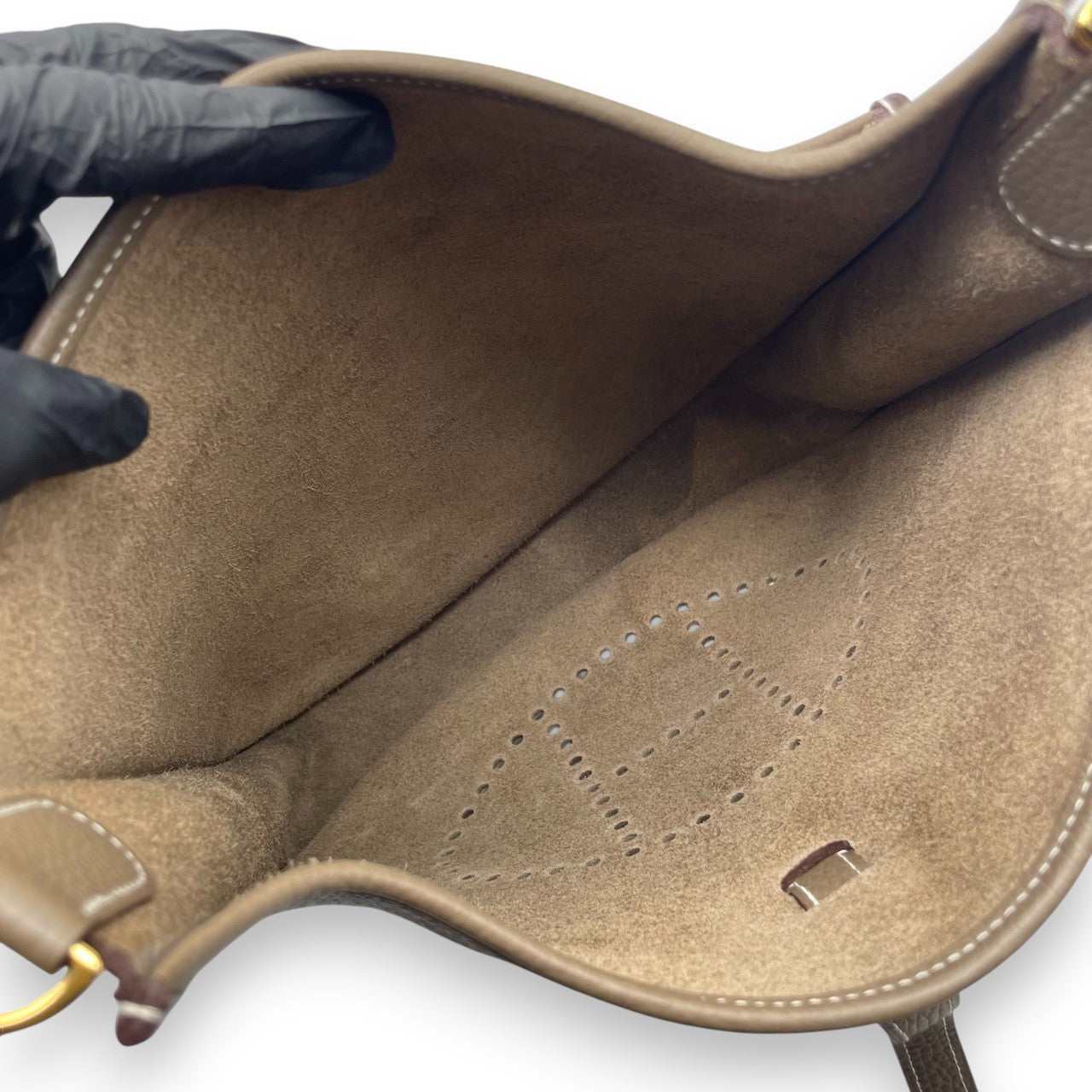 プレオウンドエルメス エヴリン PM エトゥープ トリヨンクレマンス ゴールド金具 B刻印