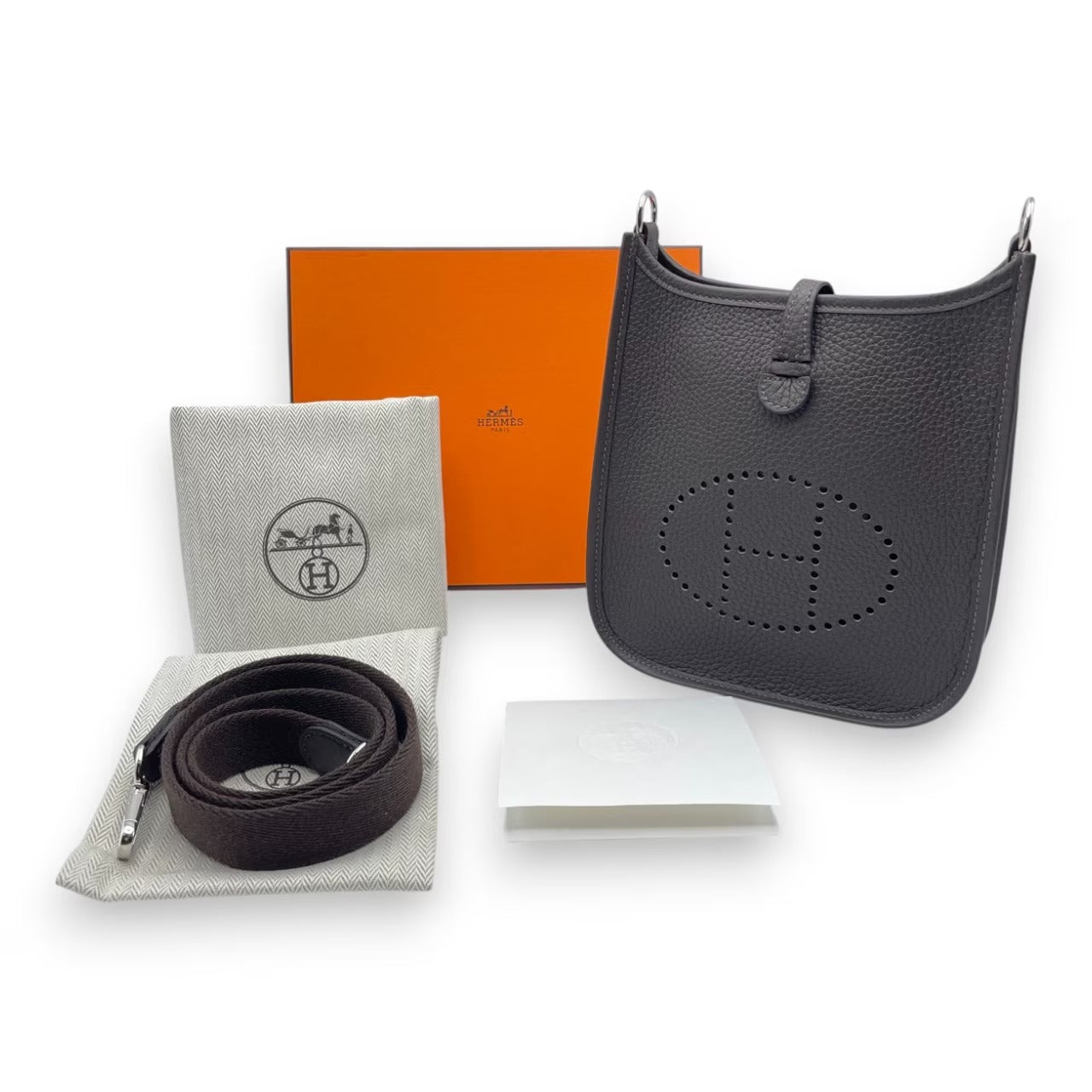 プレオウンドエルメス ミニエヴリン アマゾーヌ TPM キャバン トリヨンクレマンス シルバー金具 K刻印