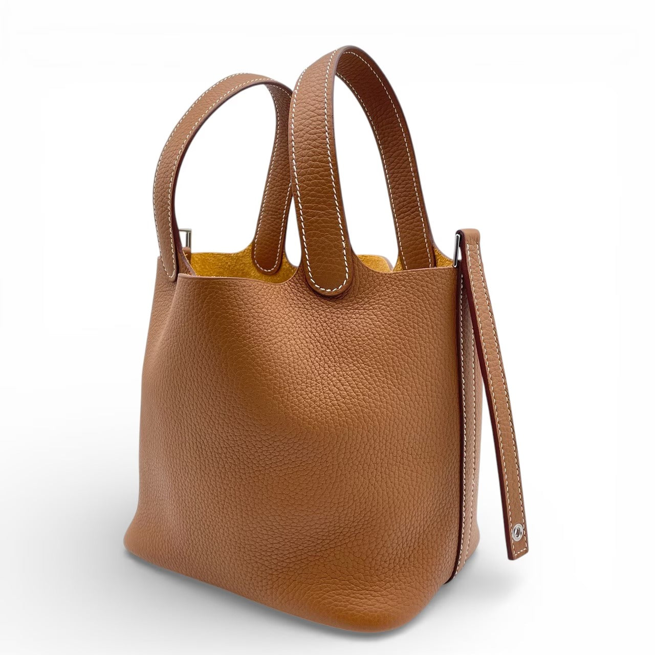 プレオウンドエルメス ピコタンロック PM ゴールド トリヨンクレマンス シルバー金具 K刻印