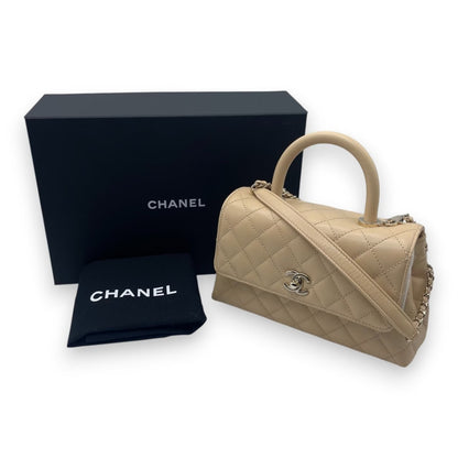 香奈儿可可手柄W24米色鱼子酱黄金配件