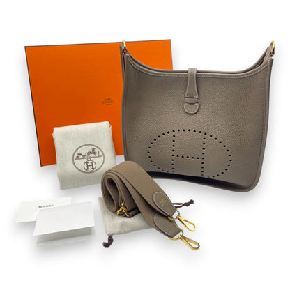 プレオウンドエルメス エヴリン PM エトゥープ トリヨンクレマンス ゴールド金具 B刻印