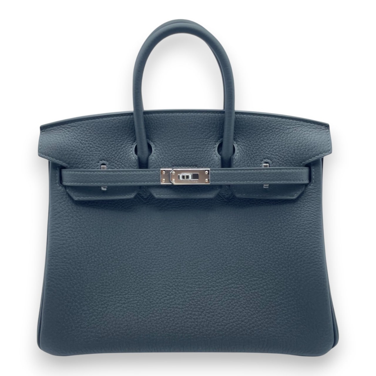 プレオウンドエルメス バーキン 25 ヴェールマングローブ トゴ シルバー金具 W刻印