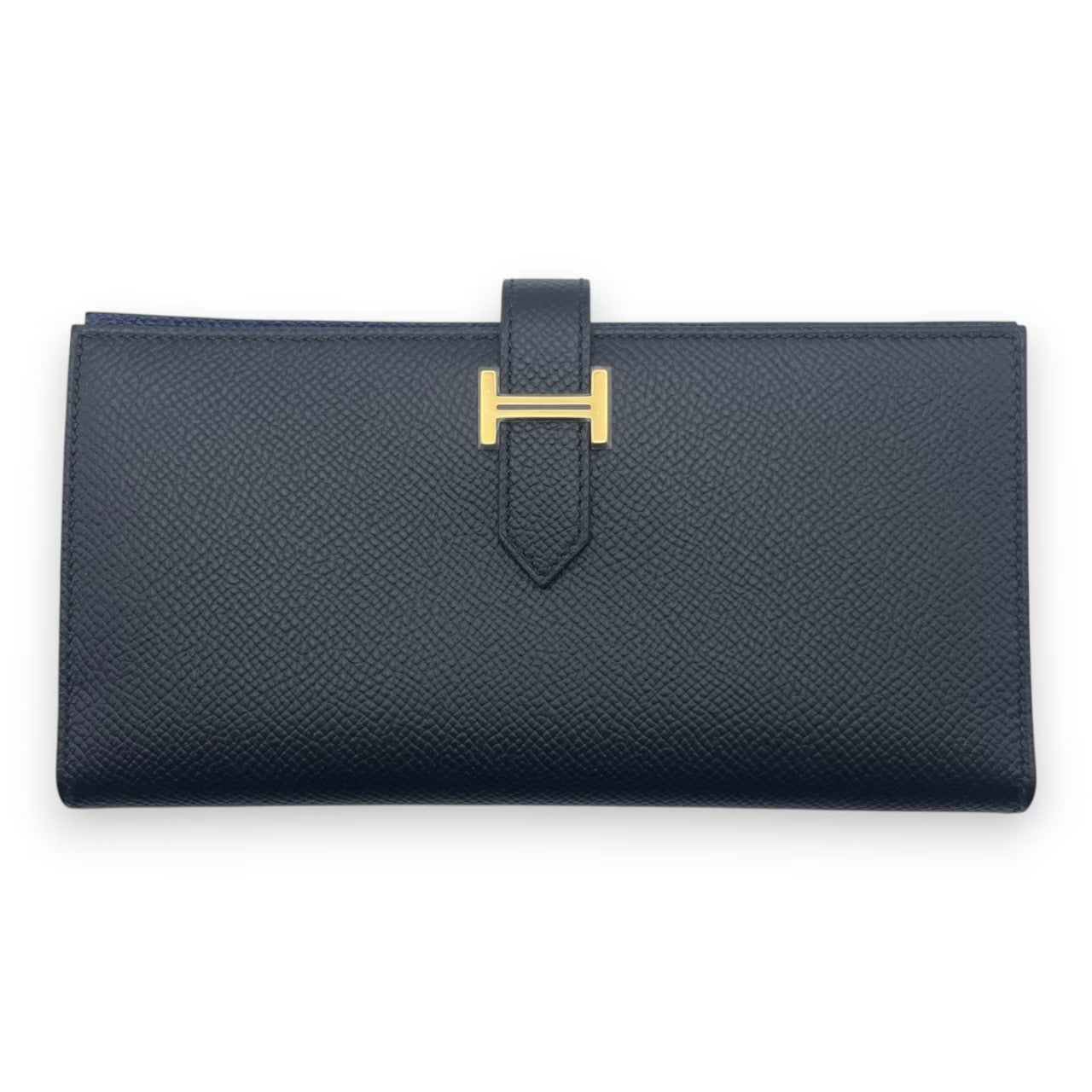 プレオウンドエルメス ベアンスフレ ヴェルソ ノワール/ブルーネイビー エプソン ゴールド金具 W刻印