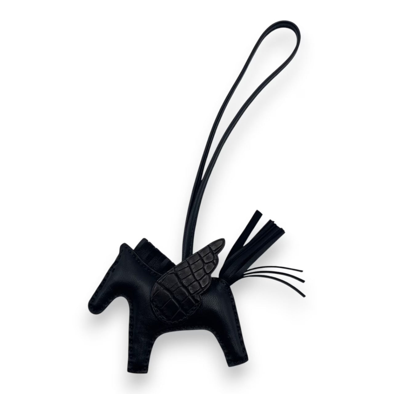 プレオウンドエルメス ペガサスチャーム タッチ PM ソーブラック アニョーミロ/アリゲーターマット U刻印