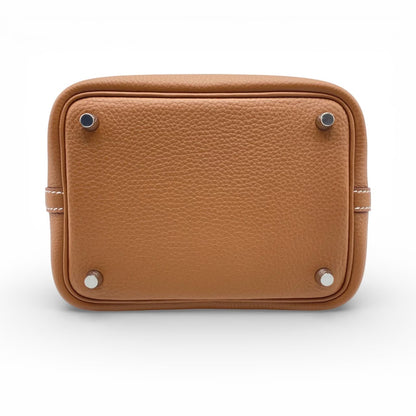 プレオウンドエルメス ピコタンロック PM ゴールド トリヨンクレマンス シルバー金具 K刻印