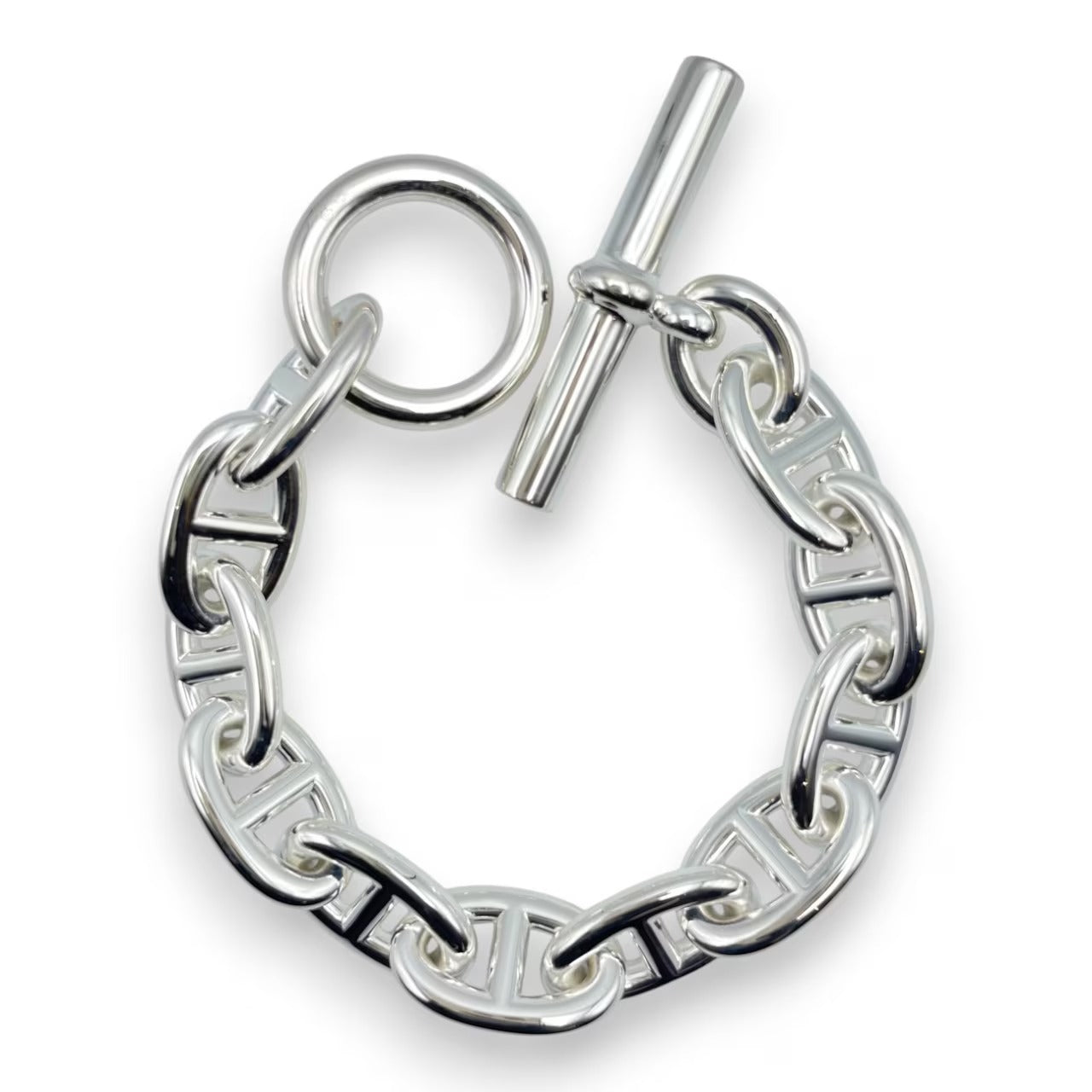 二手爱马仕 Chaine d'Ancre 手链 TGM 银 925 11 框