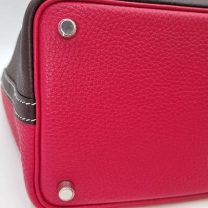 Pre-Owned Hermes Picotin Rock PM Torillon Clemence Rouge Serie/Framboise Z engraved
